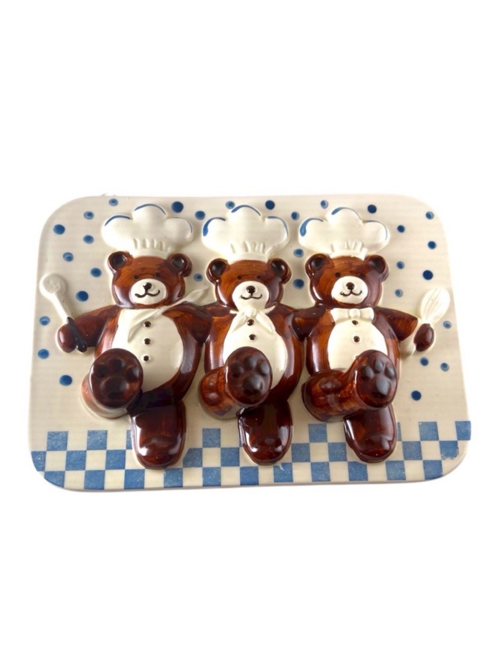 Vintage B&D Japan Ceramic Chef Bear Kitchen Towel Holder Country Kitchen